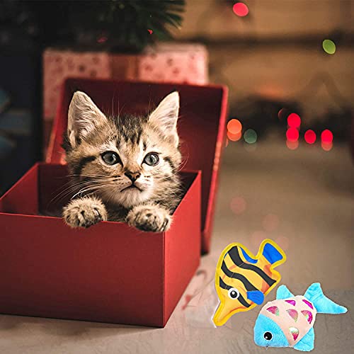 2021 Newest Fish Toys for Cats, Catnip Airbag Cat Toys with Ringing Interactive for Indoor Cat Kitten Chew Toys, Playing Teeth Grinding Pillow Toys