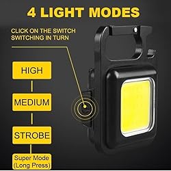 Ivylovme Mini COB Keychain Light, Rechargeable