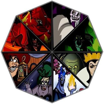 Disney Villains Customized High Quality Sun Rain Foldable Umbrella Wind Resistant Windproof Floding Travel Umbrella
