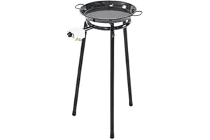 Mabel Home Paella Pan + Paella Burner and Stand Set + Complete Paella Kit for up to 6 to 8 Servings - 11.80 inch Gas Burner +