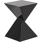 BECHAEO 12.6" Black Acrylic Side Table, Lightweight Irregular Design, Modern End Table for Small Spaces, Versatile Nightstand