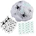 Halloween Spider Web Stretchy Glowing for Halloween Outdoor Indoor Decorations with 65 Fake Spiders of 3 Sizes