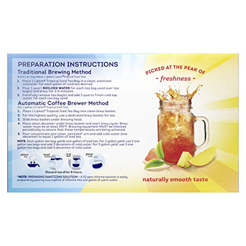 Lipton Tropical Iced Tea Bags Unsweetened Made with Tea Leaves Sourced