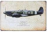ERLOOD Stinky Spitfire Mk Vb Airplane Fighter Retro Vintage Decor Metal Tin Signs 12 X 8