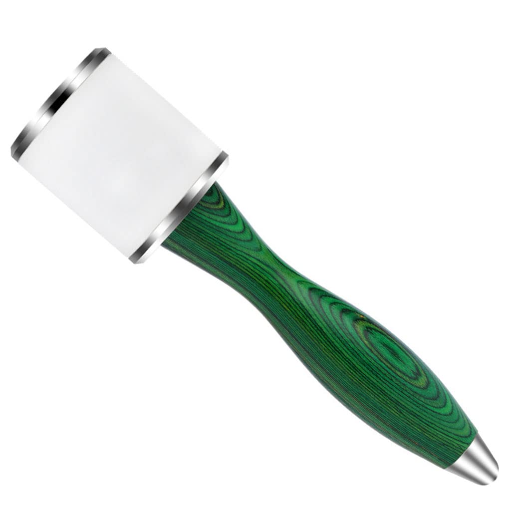 Wooden Handle Nylon Leather Hammer, DIY Leathercraft Mallet, Cowhide Sew Club, Straight Head, 8 Inch, Green (Green)