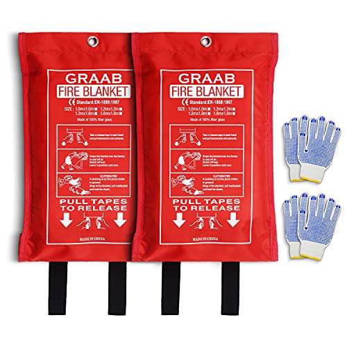 GRAAB Fire Blanket Suppression Fire Blanket for Home 40x40 with 2