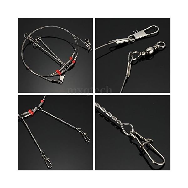 20pcs-Wire-Trace-Leader-Rig-Stainless-Steel-2-Arm-Fishing-Rigs-Tackle-Lure-Swivel