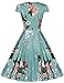 Women's 1950s Retro Vintage Cap Sleeve Party Swing Dress (L, Light Green)