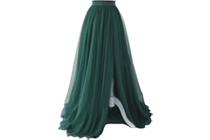 ELLIEWELY EllieHouse Adult Split Long Floor Prom Party Evening Tulle Skirt P61