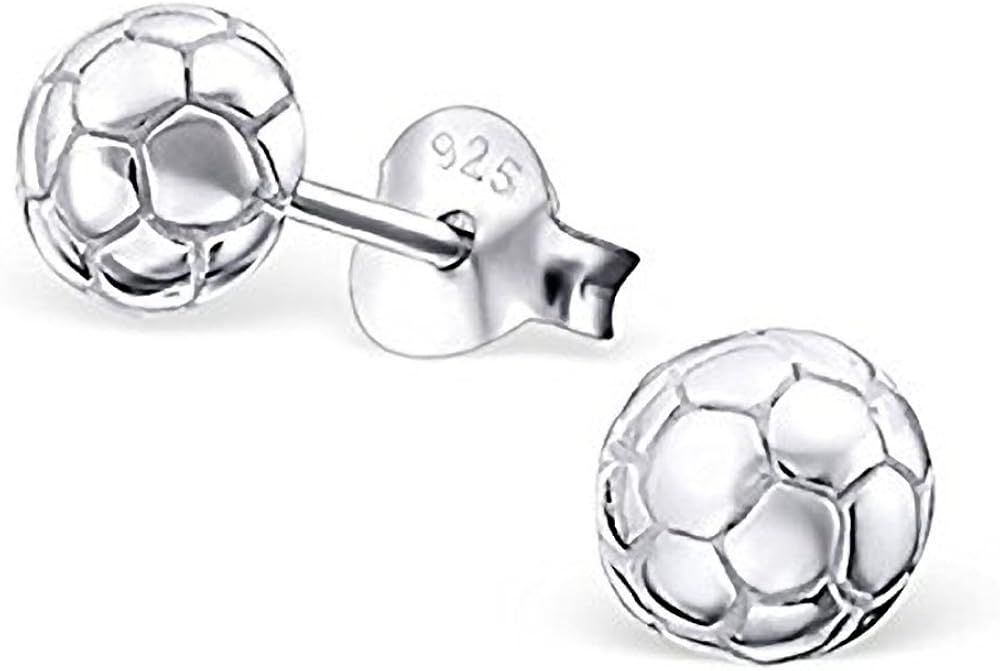 Football/Soccer Stud Earrings Sterling Silver Small Earrings Ideal