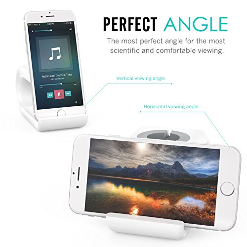 MoKo Apple Watch stand/Phone stand, Acrylic Horizontal Charging Station Dock Desk Cradle Holder for Apple Watch Series 3 2017/Series 2[38mm & 42mm], iPhone X/8/8 Plus/7/7 Plus, Galaxy Note 8, WHITE - Thumbnail 4