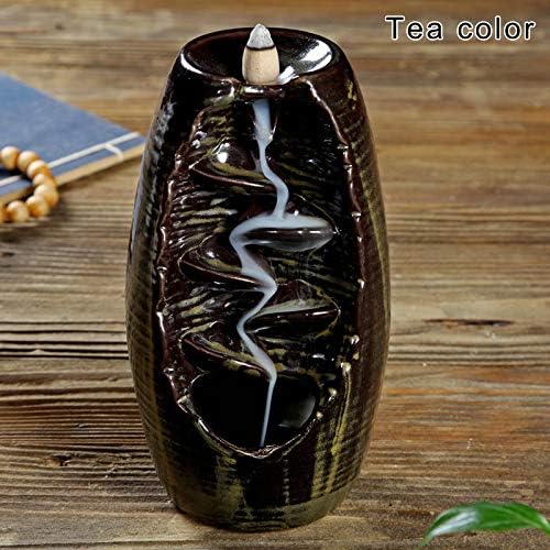 chengJellyLibrary 1 Pcs Backflow Incense Burner, Smoking Flow Incense Stick Holder Ceramic Incense Holder For Home, Office