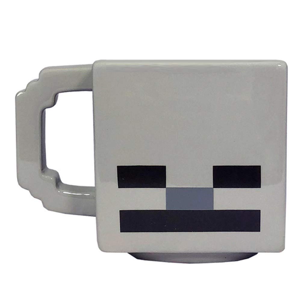 Minecraft 21001Z Skeleton Sculpt 3D Ceramic Mug Hot & Cold Drink, Party Or Office, Christmas or Birthday Gift for Kids & Adults-500ml, Grey, See Description