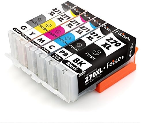 Foiset 6 Pack Replacement for PGI-270XL CLI-271XL Ink Cartridge Compatible with Pixma MG5722 MG6822 TS5020 MG6820 MG5720 MG6821 TS9020 ( 1 PGBK 1 Photo Black 1 Cyan 1 Yellow 1 Magenta 1 Gray)