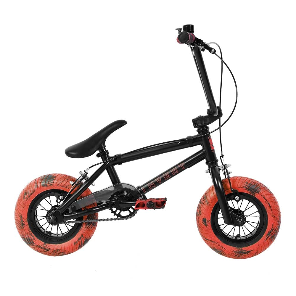 Invert IVS Mini BMX Bike, Top-Load Stem, Fixed Saddle, Lightweight Hi-Tensile Steel Frame, Freestyle BMX with Custom Marble Tires for Kids Aged 6 and Up Supports 220 lbs