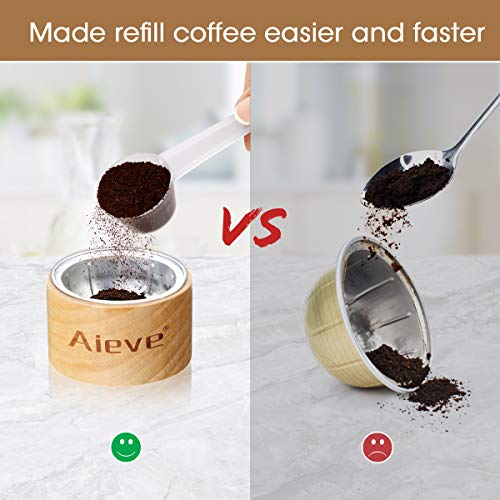 AIEVE 80 Stk Aluminiumfolie Deckel Zubehör für Wiederverwendbare Kaffeekapseln mit Halter Kaffeepinsel Dosierlöffel… – Bild 4