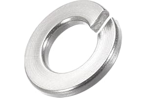 METALLIXITY Split Lock Washer (1/4") 60Pcs, 304 Stainless Steel Spring Lock Washer Elastic Gasket - for Household Application