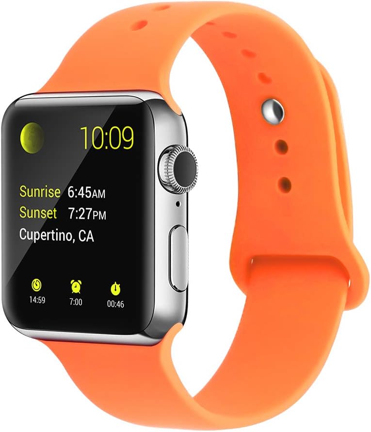 YunTree Compatible with Apple Watch Band 42mm/44mm M/L Size iWatch Sports Band Replacement for Women Man Apple Watch Series 4/3/2/1 Size Comfortable Silicone Strap-Orange