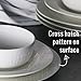 Sweese 1202 Porcelain Rim Soup Bowls - 8 inches for Pasta, Salad and Soup, Plaid Pattern - Set of 4, White