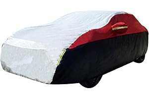 CHE YI BAO Three-Color Personalized Car Cover Waterproof All Weather for Snowproof UV Windproof Outdoor Full Car Jacket with Elastic Edges Adjustable Straps, Outdoor Heavy Duty Full Exterior Covers for Sedan
