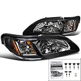 Ford Mustang Gt/ Cobra Svt 1-piece Style Headlights Black