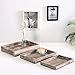 MyGift Torched Wood Decorative Tray, 3-Piece Wooden Serving Tray, Display Ottoman Coffee Table Tray