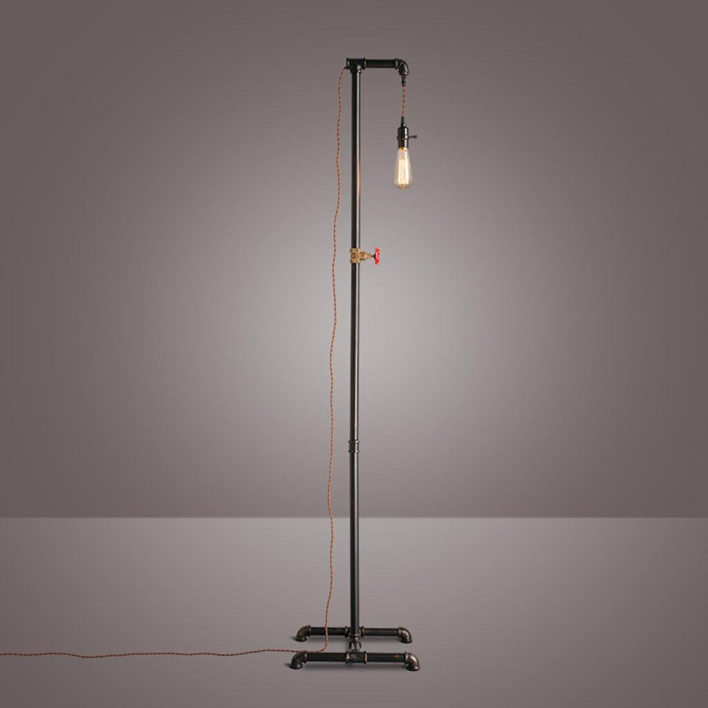 QYJZI Floor Lamps loft American Living Room Water Pipe Floor Lamp/Retro Work Office Floor Lamp/Creative Iron Bedroom Bedside Industrial Light