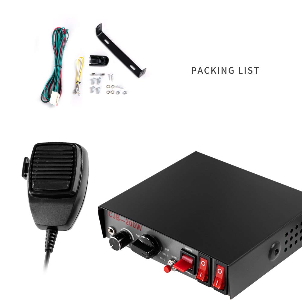 Car Police Siren,Electronic Emegency Siren,9 Tone Wired PA System for Car