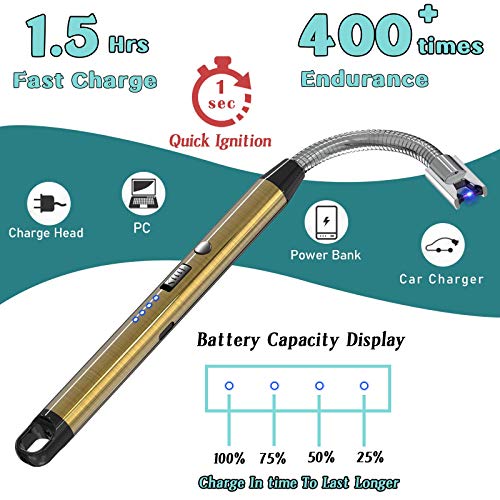 USBOTO Candle Lighter Long Grill Electric Plasma USB Rechargeable Arc