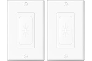 VCELINK Wall Plate Cable Pass Through, Single Gang Decorator Wall Plate Cover, Flexible Rubber Wall Grommets Insert for Low V