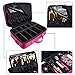 Goldwheat 3-tiers Cosmetic Train Case Professional Artist Makeup Train Case with Shoulder Strap, Pink