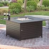 Best Choice Products BCP Extruded Aluminum Gas Outdoor Fire Pit Table With Cover