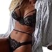 FAPIZI ♥ Lingerie ♥ Women Sexy Black Lace Swimsuit Bandage Vest Lingerie Bra Top (XL, Black)