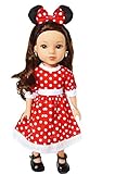 Brittany's My Red Mouse Dress Compatible with Wellie Wisher Dolls, Hearts for Hearts Dolls, Glitter Girls- 14 Inch Doll Clothes