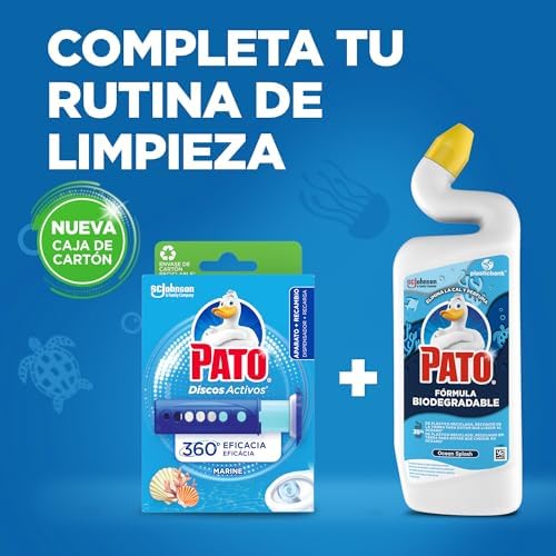 WC ativo discos marinhos, limpa, refresca e perfuma a sanita, eficiência 360°, embalagem 1 dispositivo + 3 recargas = 18 discos