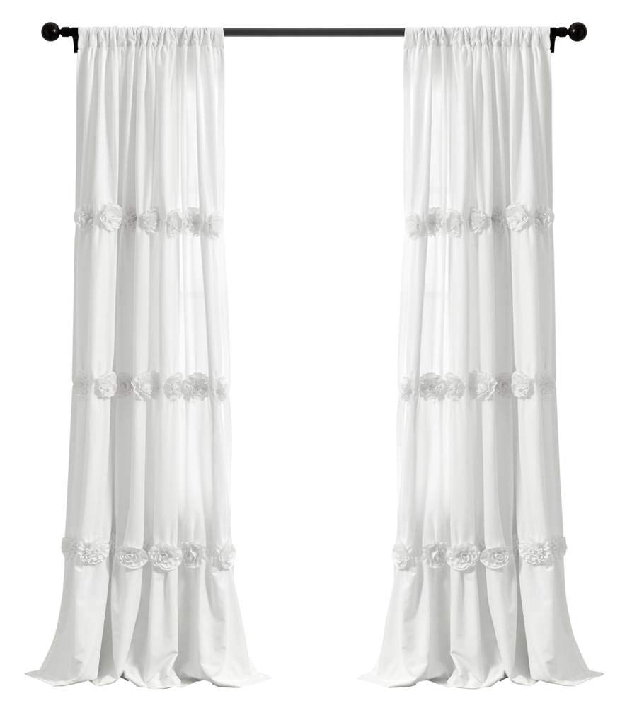 Lush Decor, White Darla Window Curtain Single Panel, 84" x 40" (16T005086)