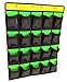 Cell Phone Pocket Chart Classroom Calculator Holder Hanging Organizer Green(20 Pockets with Cards)