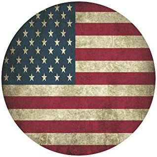 Fashions Vintage USA American Flag Durable Cloth Cover Round Mouse Pad 9.84"x7.87",One Side Printed
