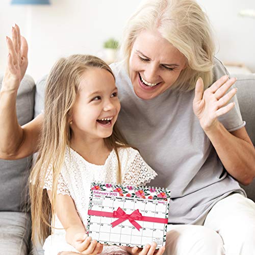 CRANBURY Small Desk Calendar 2021 (Floral, 8x6"), Use Easel