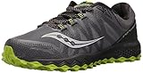 Saucony Men's Peregrine 7 Trail Runner, Grey/Black/Lime, 11 M US (S20359-2)