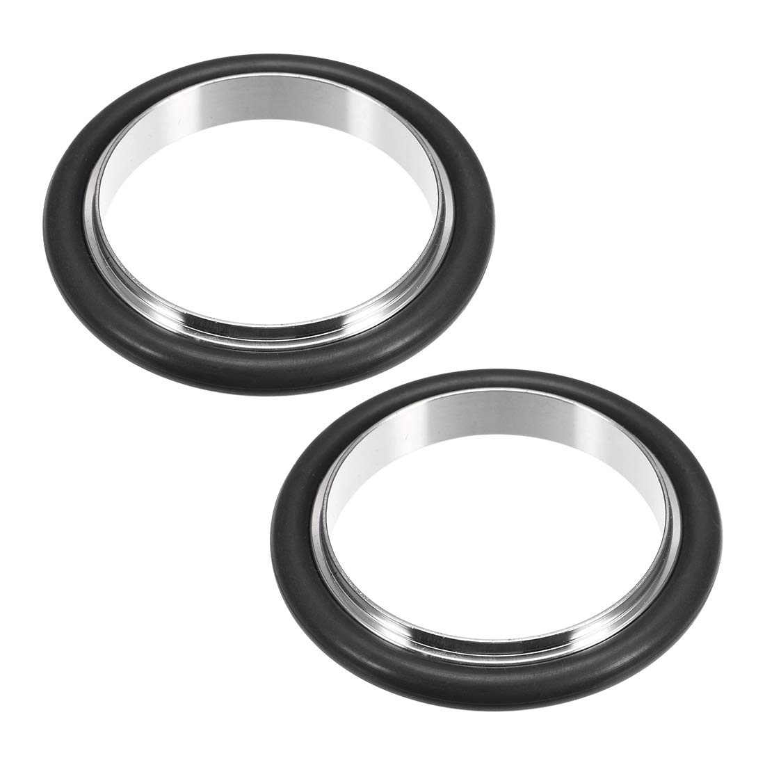 Sourcingmap 2 Pcs Centering Ring KF-40 Vacuum Fittings ISO-KF Flange 53mm X 39mm Fluorine Rubber O-Ring