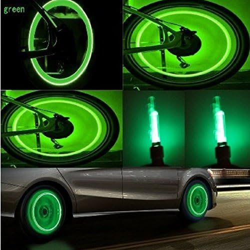 Bike Rite Brand- Bike Wheel Lights- Car Motorcycle Tire Valve Lights- Cash Money Green Neon LED 100% Waterproof Motion Activated Bicycle Wheel Lights- Kids Bike Safety Cycling Accessories ( 2 pack)
