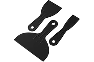 Jiashuoda Plastic Putty Knife Set - 3Pcs Black Plastic Scraper Tool, 1.5"/3"/6" Sizes Spackle Knife for Spackling, Painting, Drywall, Arts and Crafts, Tile Jobs, Tamale Making