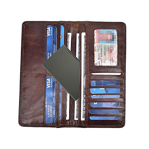 WOVTE Super Light Business Card Holder Stainless Steel Business Card Case-Black - Thumbnail 5