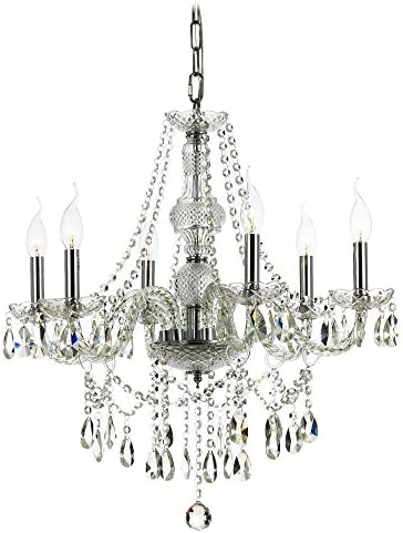 6-Light Crystal Chandelier in Chrome