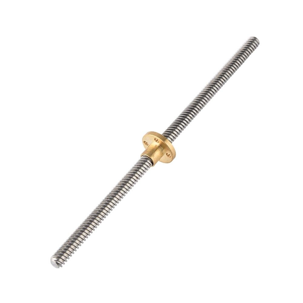 Screw Rod, VBESTLIFE 300mm 3D Printer T8 8mm Stainless Steel Threaded Screw Rod Linear Rail Bar Shaft with Brass Nut