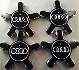 4pcs. AUDI WHEEL CENTER CAP A4 S4 S5 A5 A6 S6 S8 Q5 Q7 TT hub caps SET BLACK