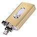 3 in 1 Lightning OTG USB Flash Drive 32/64/128/256GB Pen Drive for iPhone/iPad/IOS/Android/PC USB Memory Stick (128GB)