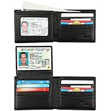 Dante RFID Blocking Stylish Leather Wallet for Man, Hold 10 cards,Transparent ID slot, 2 Cash Pockets (Brown)