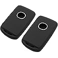 EYANBIS Silicone Key Fob Cover Fit for Mazda 3 6 CX-3 CX-30 CX-5 CX-50 CX-9 CX-90 MX-30 EV 3 Sport MX-5 Miata 3 4 Button Keys on Side | Car Accessories | Remote Key Protection Case - Black & Black